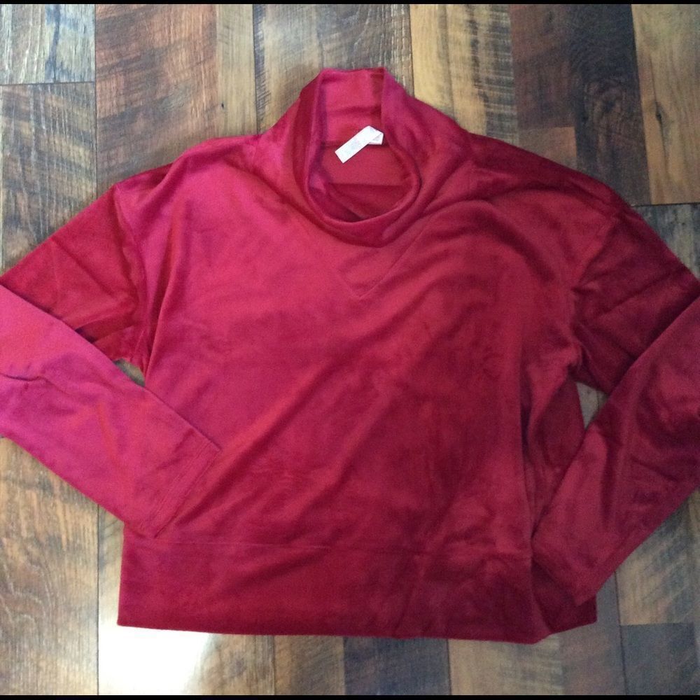 RBX Size L velour red long sleeve pullover Active